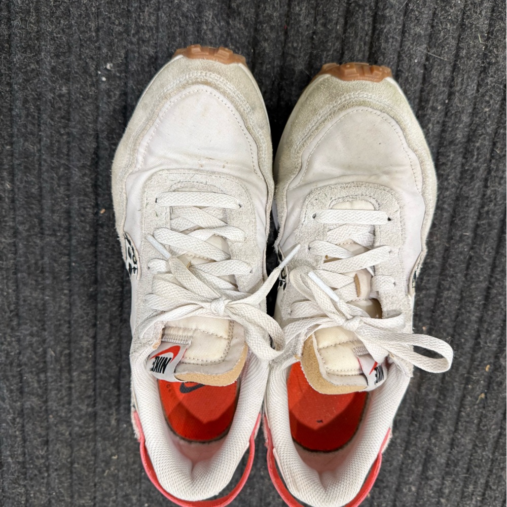 Nike White and Red Athletic Shoes